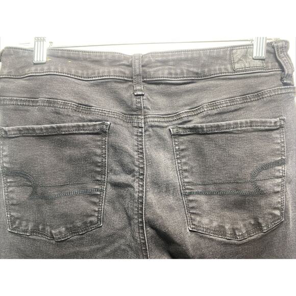 American Eagle High Rise Jegging Super Stretch Jeans Black Denim Womens 12 31X29 - Picture 2 of 8